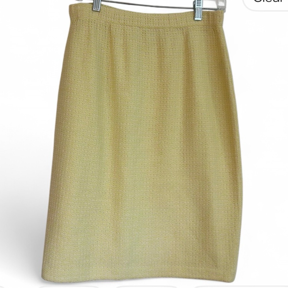 St. John Yellow Pencil Skirt